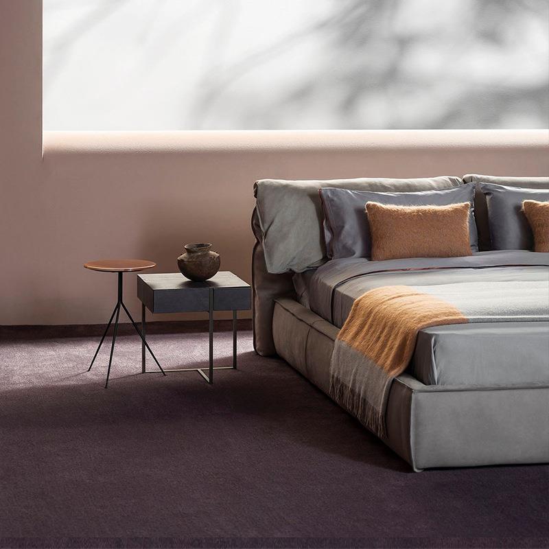 小象耳朵小包耳床意式极简主卧双人床磨砂朵绒科象技布软布艺婚床