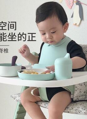 儿童长CJC椅吃饭椅子多能可调节榉木餐椅宝儿童餐椅学习椅宝功餐