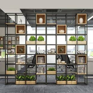 铁艺断置物隔架办室实木书架子餐厅客厅置物架隔架收纳展示柜公金