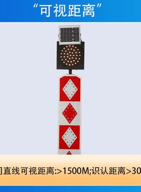 太阳能口标光LED路爆闪夜间CS-SW-88反警示灯交通道道红黄色频闪