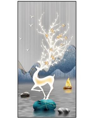 大尺寸电表箱玄装饰32068画现轻奢入户关代挂画关开电闸遮挡箱过