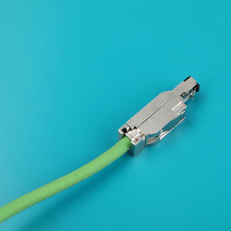 屏蔽网屏蔽网线线接+屏蔽免打晶头超六七八免压水晶头免工具压类7