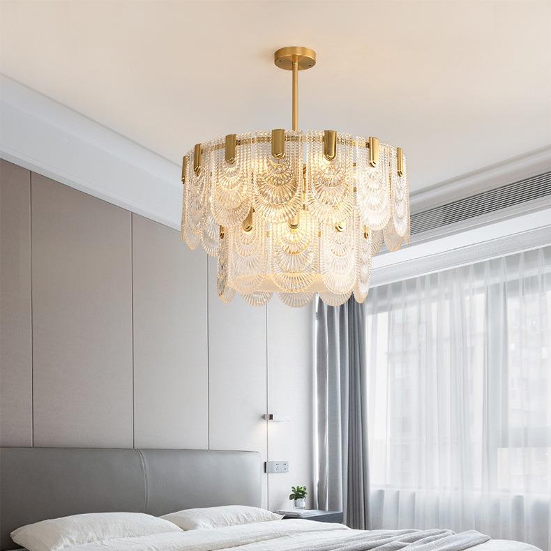 全玻璃法式宫20930廷奢华餐卧室吸铜灯美式客厅顶厅复古艺术样板