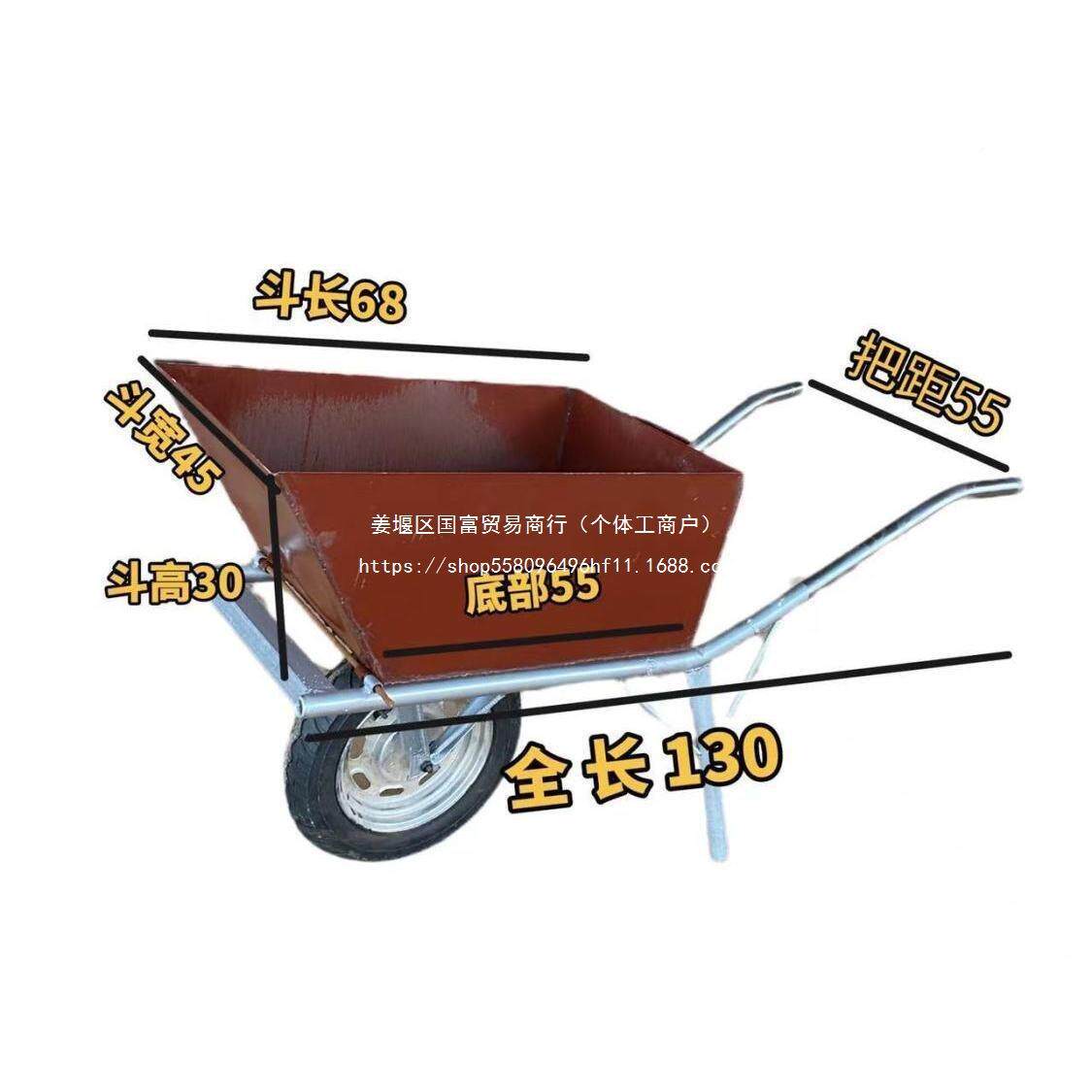 用盛装垃圾车带翻斗便小推工地推泥沙独车轮车装修轻搬运VGO家手