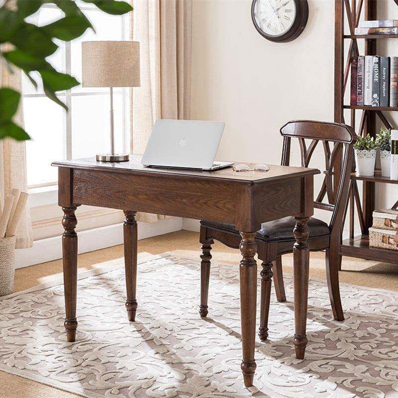 美式实木书桌NBX写字学电脑桌家用仿台古办公习桌子小户小型书房