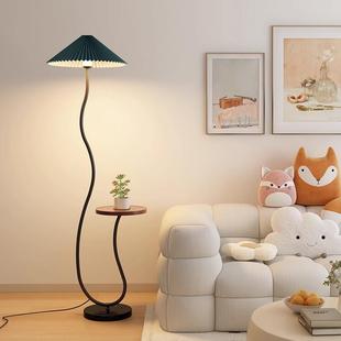 百褶落地灯置架一体客厅沙灯卧室物台床头发柜无线装 GM2420饰氛围