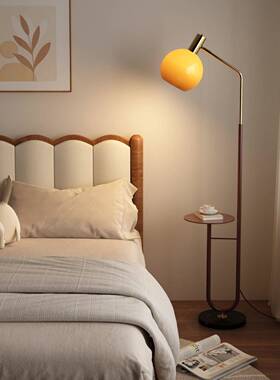 新中复古风客厅落地灯美式古发沙旁立款式落地灯茶几一体90280设