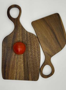 创包意牛胡桃木欧美菜板质42736排面板实木砧板辅食木水果板带手