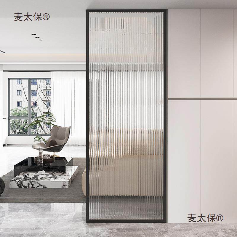 风麦客厅波纹卫生间正对门关半水墙玄艺术玻璃卧室入995户隔断太