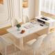 奶626油伸缩岛台板茶桌简餐桌一体餐岩桌椅轻奢组合约代家用现小