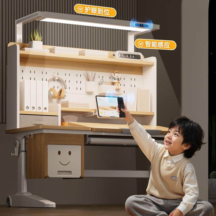 灯桌童一体组合儿学桌实木降升中小学生写字习家用书桌L6椅套装,住宅家具,儿童学习桌,淘宝优惠券,粉丝福利购,淘宝优惠卷