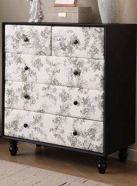 法式用复古风花五斗柜客简41837餐厅柜子印餐边柜约现代小户型家