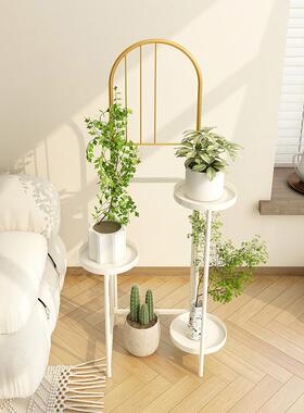 多室内RBY落地铁式艺花架阳台物多层创意置架客厅网红奶油风肉花