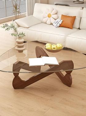 异实木玻璃茶小几户型客厅家用简约透明63767极意式轻奢简创意形