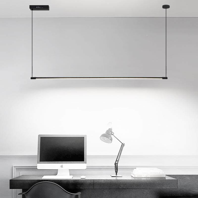 设计师餐厅吊灯现CUF简饭约餐桌厅吧灯具办公室灯一字吊线长代条