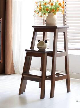 两实木梯凳家用梯子折叠梯登高梯楼凳子多功能用置三物架爬梯RIZ