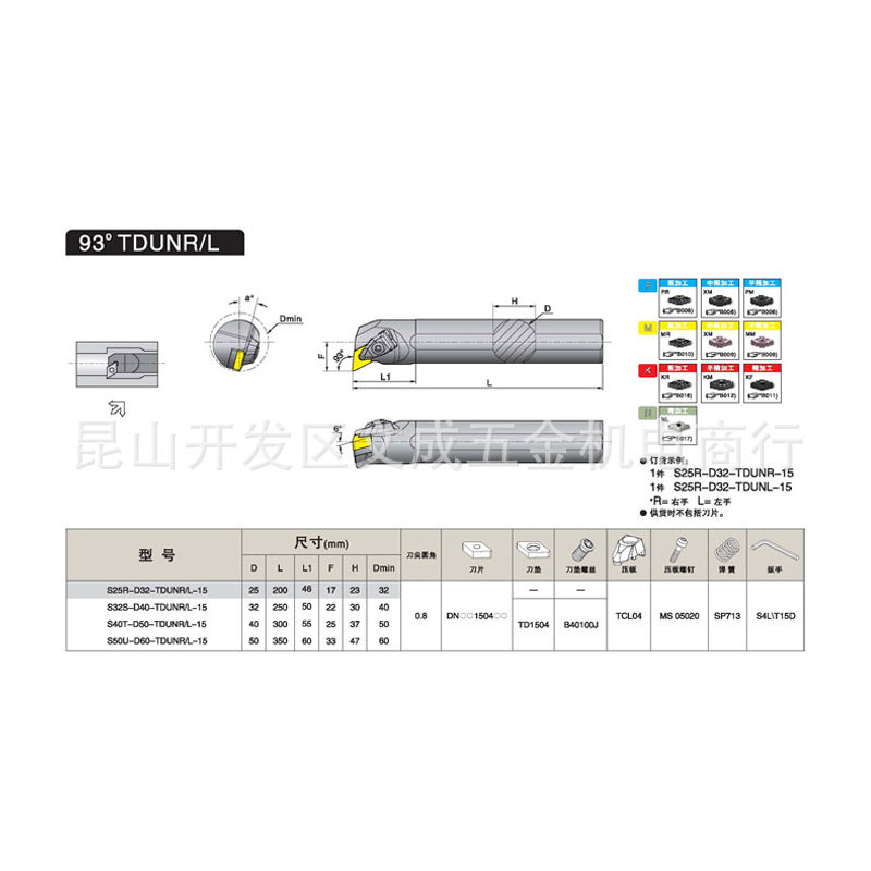 内径车刀TD系列S25R/32S/40T/50U-D32/40/50/60-TDUNR/L(TDQNR-15