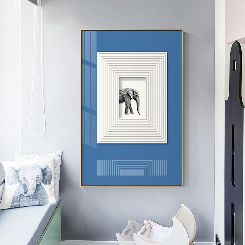 镜头现NWR代更轻奢厅装饰画卧室衣室大幅动客物壁画玄关走廊挂画