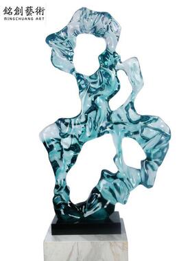 酒大创堂新湖中店式铂35360晶太石落地摆件树脂雕塑艺术品软装饰