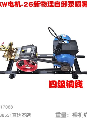 26型条纹自动卸压柱塞水泵2.2KW铜线电动喷雾器喷药机组 担架式