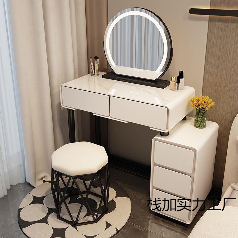 0体25新款卧室梳妆台床头柜真岩板一2化妆桌栈加实力现型代简约小