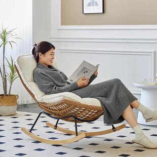 懒摇人单摇椅龙s7TxsYAX虾椅藤客户外休闲厅人椅摇椅大人躺椅