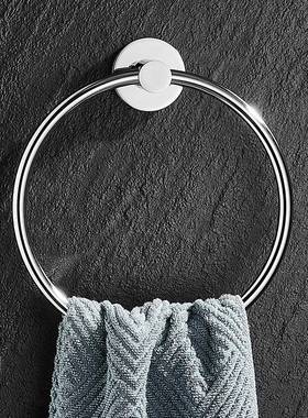 纳CFN免打铜孔毛圆环全浴室卫生巾间镀铬毛巾架酒店创意挂架收置