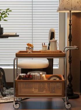 可移古动客沙发边几厅家用茶几中木GEE风小推车非实卧室床头置物