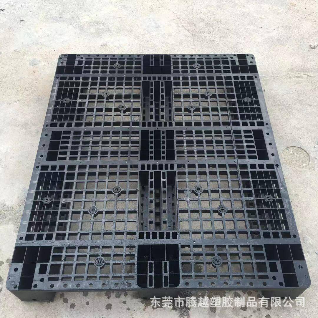 加厚料防静电卡板1210塑字格塑胶托001盘仓库黑色川型网栈板