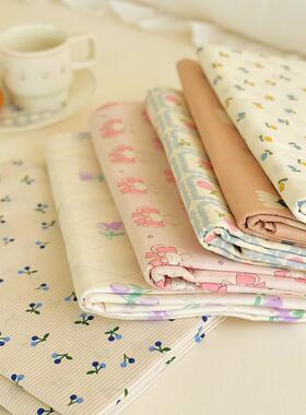 春夏田件园m小碎花纯棉床单枕KUV套三套全棉1.8床双人床笠单件学