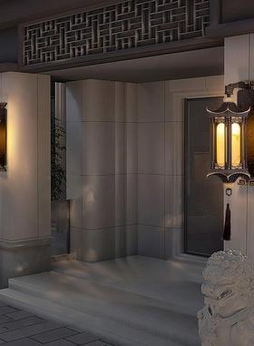 MLPs%室外壁庭院别墅大走门口灯外墙新中式复古外防户水廊露台超