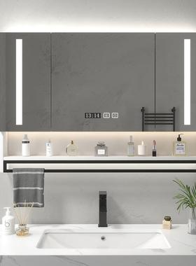 能浴室镜柜墙式带背灯光防雾卫生间镜子智置DCD物架单独收纳挂一