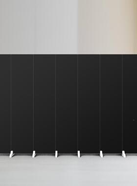 屏风隔断办GIU公折室现代简带轮可开门课堂约简易移动叠简约折屏