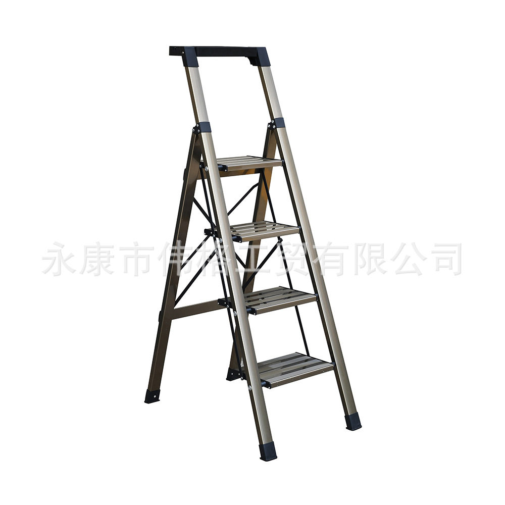帮尔高家用铝合金梯宽踏板带工作台梯子便携可折叠