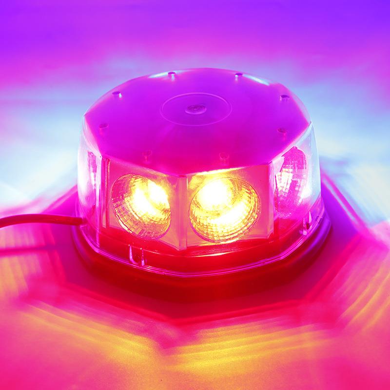 12/2Vd通NUS用工程校车车安全警示频闪作业灯高亮le车载吸顶爆4闪