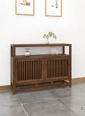 F5M8J587新中式餐柜实玄木茶水柜边客厅靠墙物储柜茶室置物架矮柜