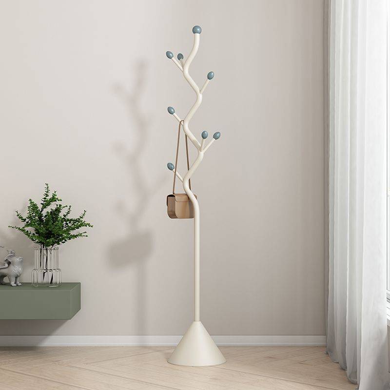 奶油风家用立式挂衣架落地卧室网红室内简约衣帽架客厅进门衣服架