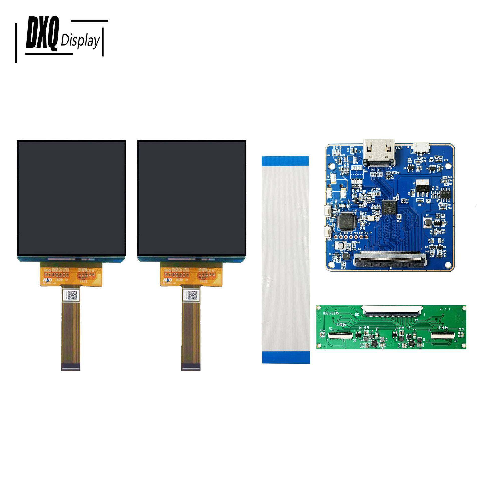 3.81寸1080*120方M形OLEDP显JDX示屏II转HDMI双屏板同/0异显VR眼