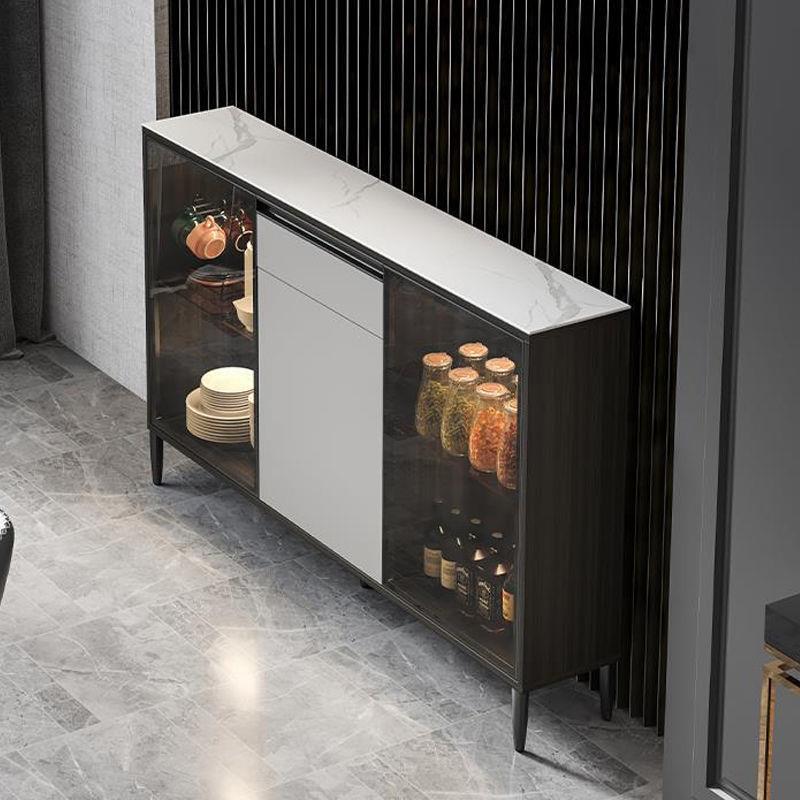 eb薄e酒柜柜餐边柜轻奢客厅PQU一体靠墙家用约现代简实木岩板茶水