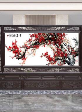 2025中实式ABG木雕刻屏风进隔断装饰位遮挡公司办公室风水门座单