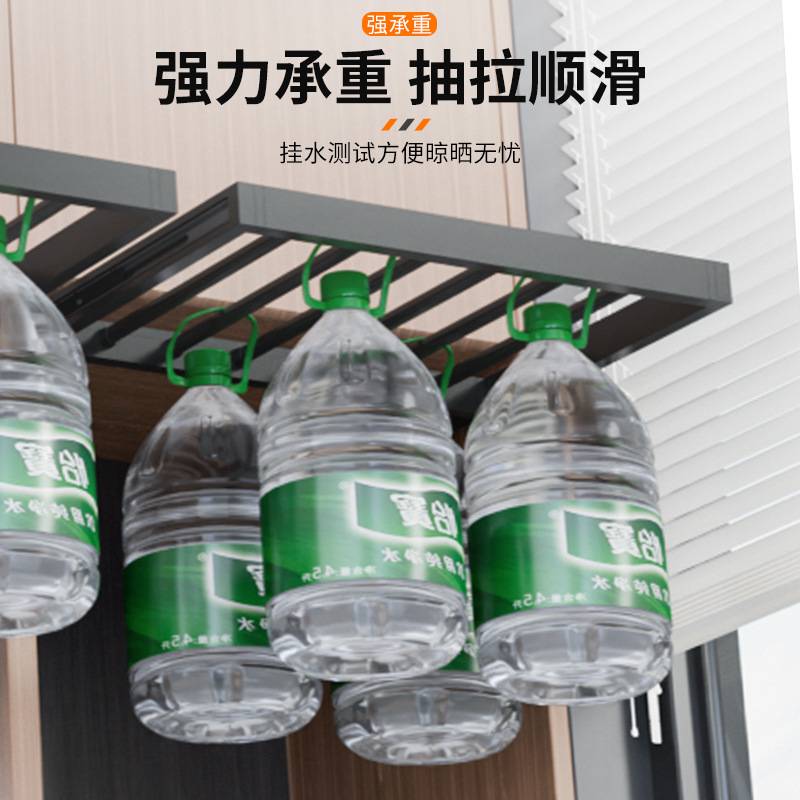 裤架柜子伸缩侧顶装衣柜裤子架家用伸缩式内置多功能阻尼裤抽拉篮