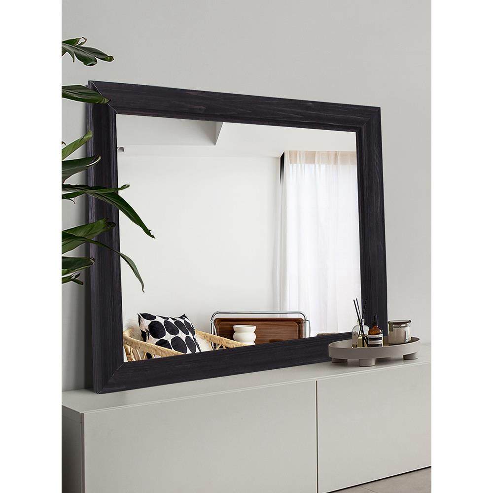 复古实木无品牌/装饰镜柜风化妆镜斗镜壁挂墙浴室大镜格卫生间新