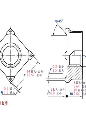 荐GB13680四焊角接帽母M10x1.VYS螺25焊接螺母螺母4级本色