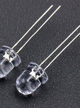 L长8mm圆头ED发光二极管F8/mm圆8头透明脚有边红蓝绿黄直插L白ED