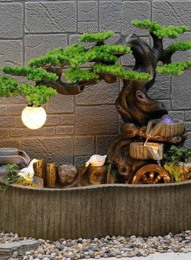 流喷泉风水轮台摆件花园庭阳院水田园布tb-71486鱼池假山造景观置