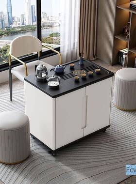 缘屿沁一体泡茶白色可移茶桌新中GXP客动厅沙发茶几阳台式储意物