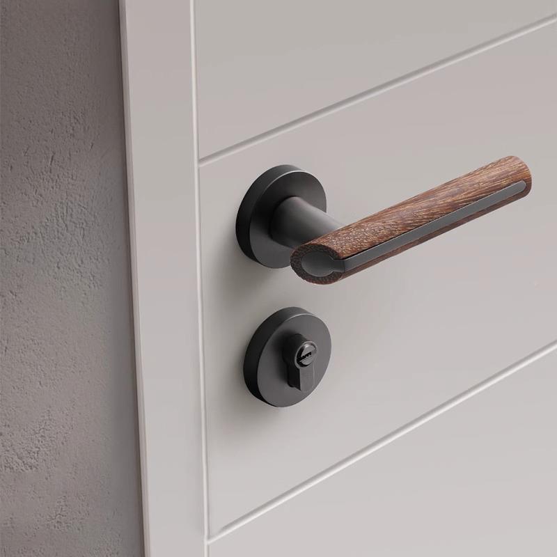 烁盾中古风室锁JHK室内卧房体门锁复古原木风静音磁吸分家用门门