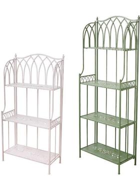 户外花铁园做旧艺多层花地架欧式庭院植阳台绿折叠收纳落置PMA物