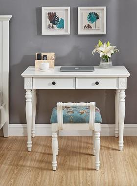 美式实木桌椅组合卧ZG-81865室小户型写字台欧电式书房具家家用书