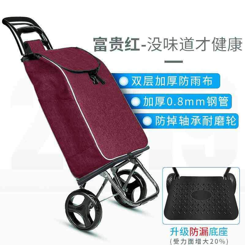 买菜携车小拉wWwtih3k车家用布袋老年人购物杆轮子拉手推车爬叠楼